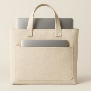 Minimalist Laptop Canvas Tote with Sleeve