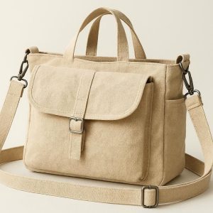 Unisex Canvas Messenger Tote Crossbody